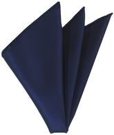 Navy Blue Twill Madder Solid Silk Pocket Square #TMSOP-5